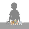 Janod Sweet Cocoon Treno magnetico impilabile Lumaca gioco da trainare con blocchi e sonaglio, 12m+