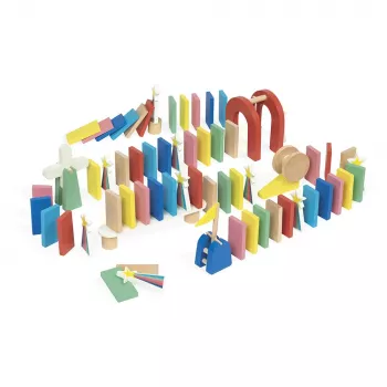 Janod Domino percorso a ostacoli 100 pezzi 3+