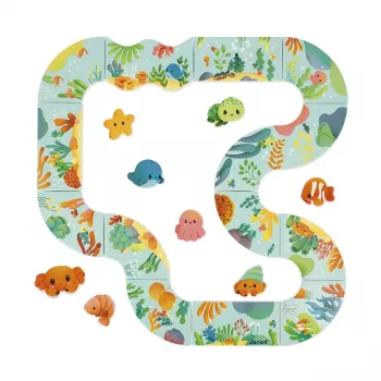 Janod Puzzle da bagno Animal Track 28 pezzi 18m+