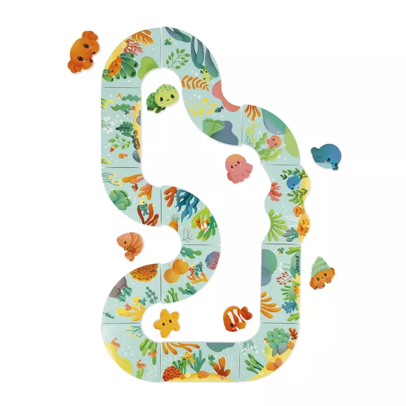 Janod Puzzle da bagno Animal Track 28 pezzi 18m+