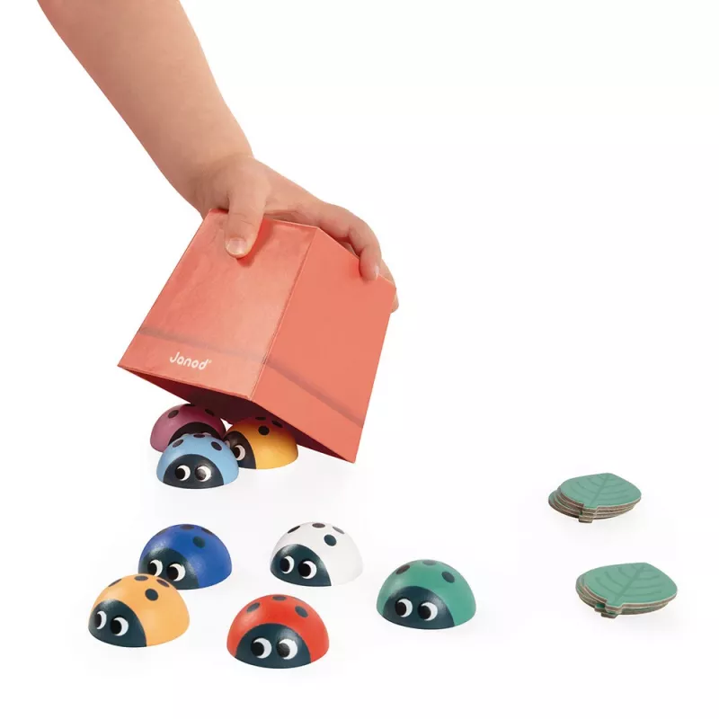 Janod Biedronki Memory - gioco memory Coccinelle, 20 pezzi, legno FSC, età 2-5