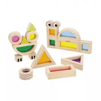 Janod Blocchi sensoriali in legno trasparenti colorati 12m+
