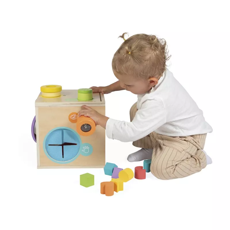 Janod Cubo attività sensoriale in legno da 18 mesi