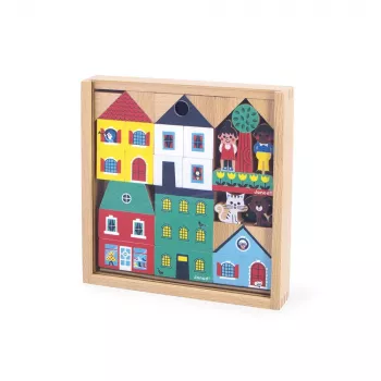 Janod Set mattoncini e personaggi 36 pezzi Città Incrocio 2+