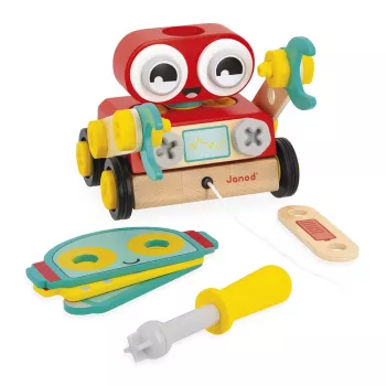 Janod Brico'Kids Robot in legno da assemblare e trainare 2+