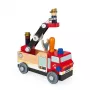 Janod Brico'kids Giocattolo da montare camion dei pompieri con attrezzi