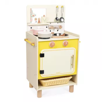 Janod Cucina giocattolo in legno con 10 accessori Shiny Grandma 3+