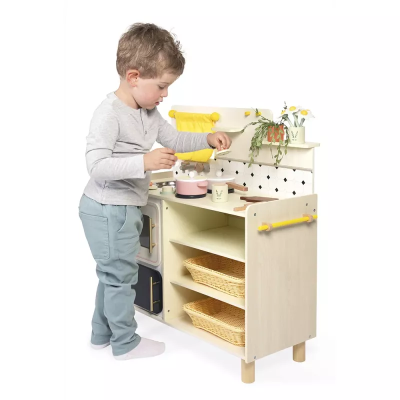 Janod Grande cucina in legno con 19 accessori Shiny Grandma 3+
