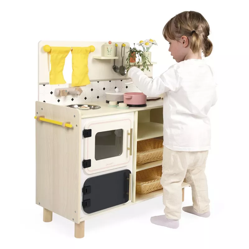 Janod Grande cucina in legno con 19 accessori Shiny Grandma 3+