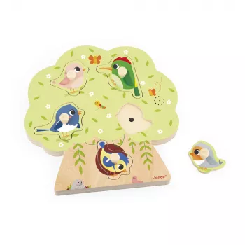 Janod Puzzle musicale Versi degli uccelli 18m+