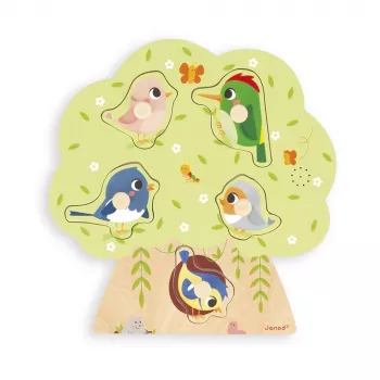 Janod Puzzle musicale Versi degli uccelli 18m+