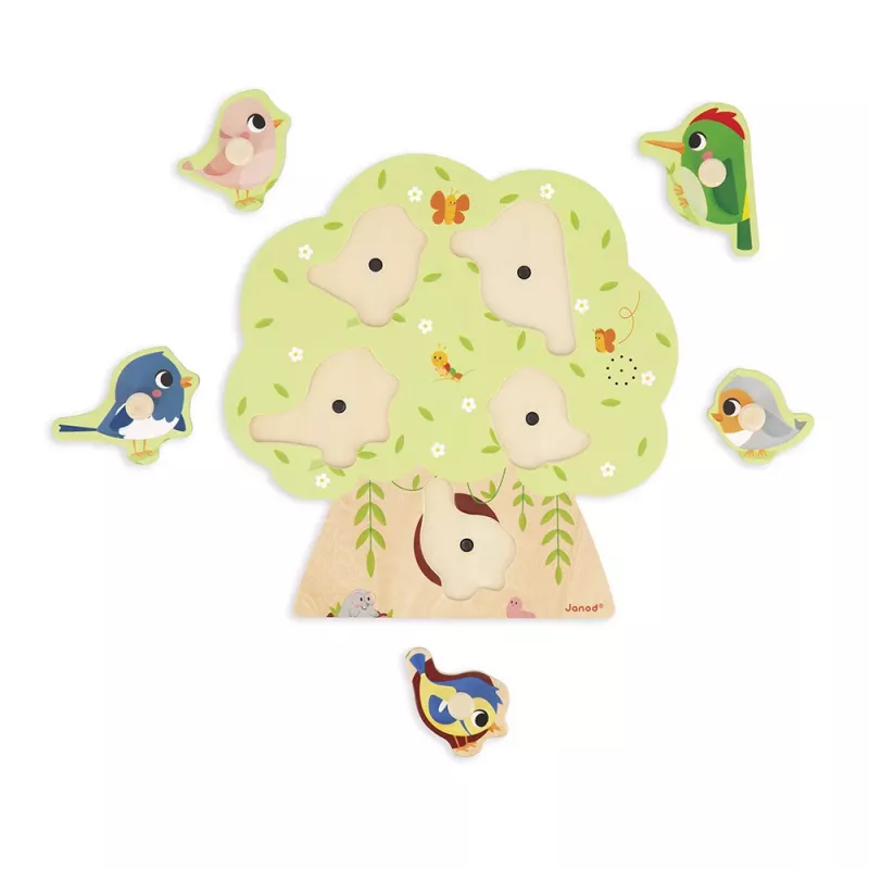 Janod Puzzle musicale Versi degli uccelli 18m+