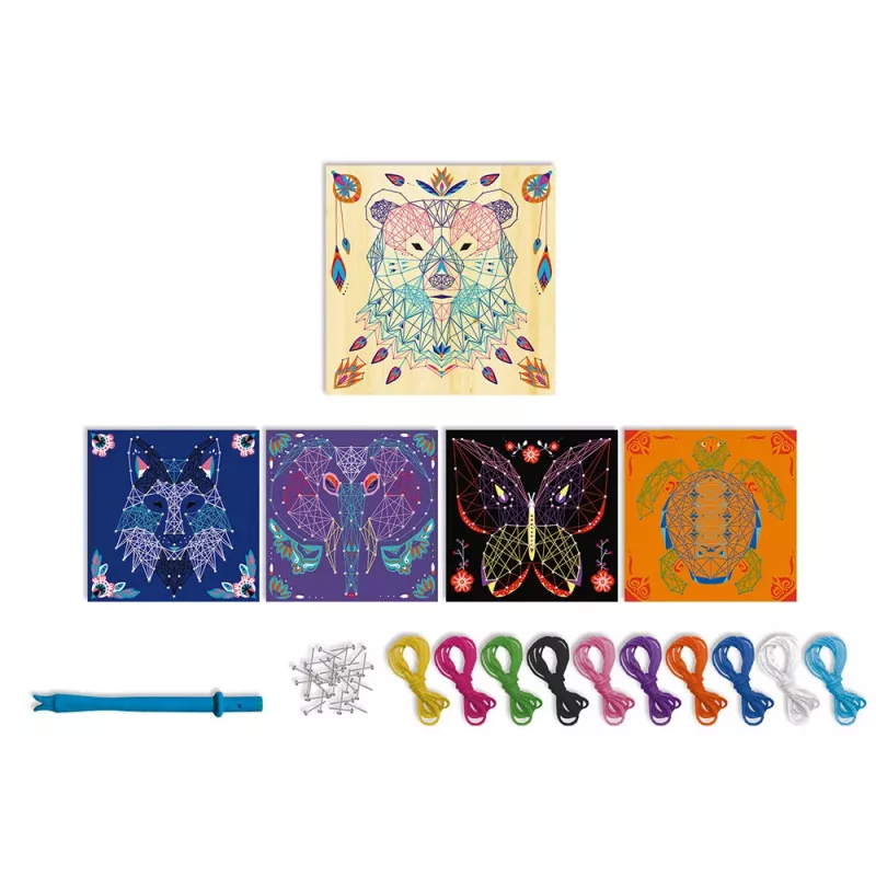 Janod 3D String Art Animali Set Creativo Fai-da-te