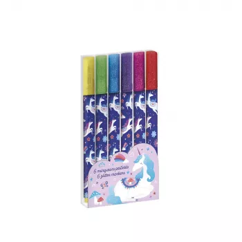 Janod Pennarelli Glitter 6 Colori Unicorns Dreamland 6+