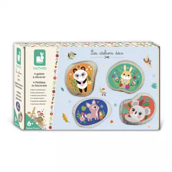 Janod Set Creativo Pietre Decorative 4 Pezzi Piccoli Animali 6+