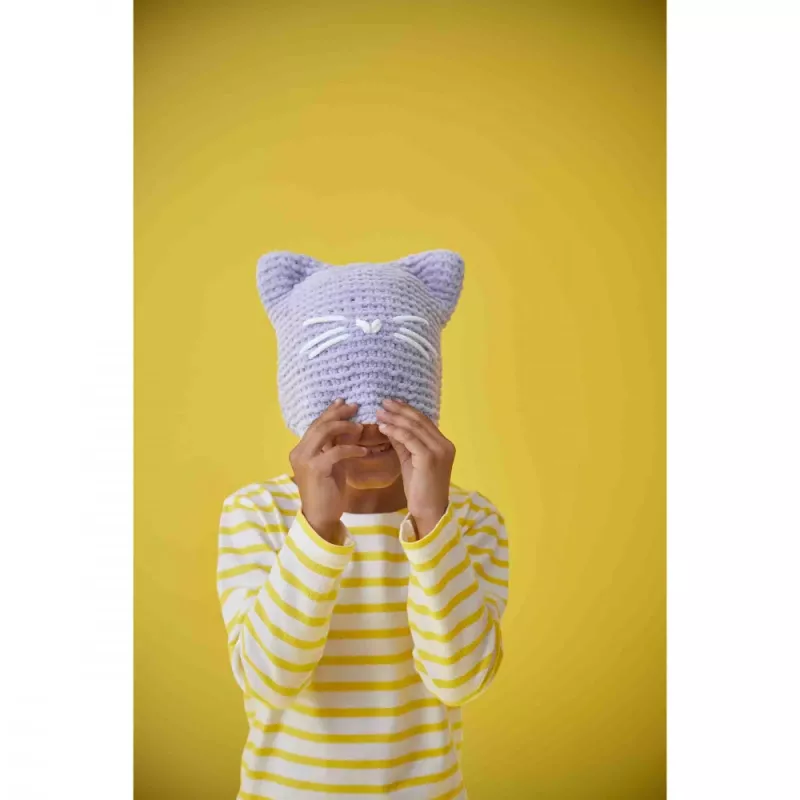 Janod Set Creativo Lavoro a Maglia - Cappello Gattino per Bambini da 8 Anni
