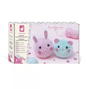 Janod Set Fai-da-te Pom-Pom - 2 Piccoli Animali - da 7 Anni
