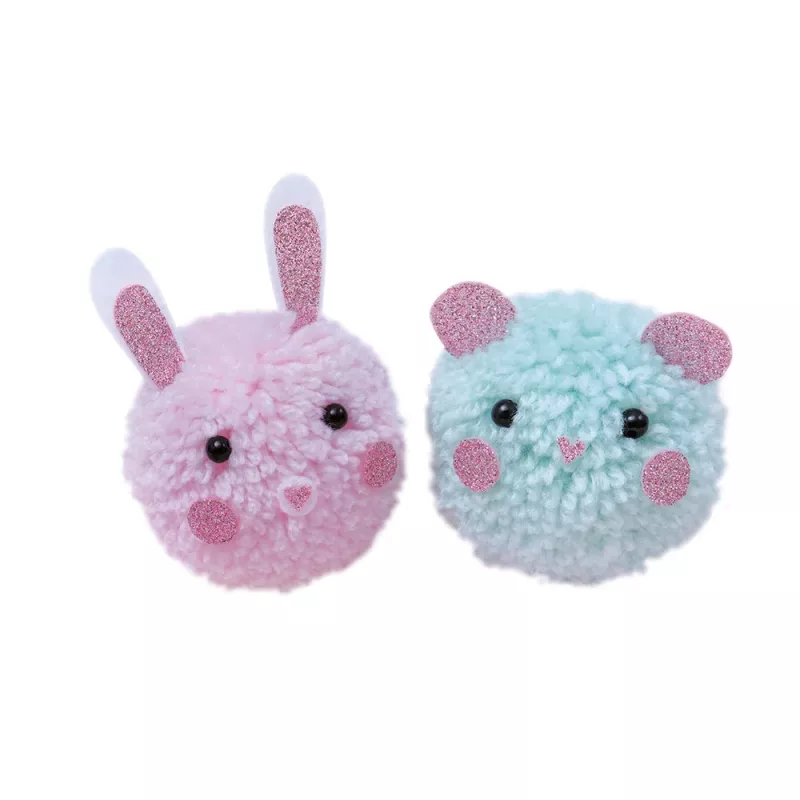 Janod Set Fai-da-te Pom-Pom - 2 Piccoli Animali - da 7 Anni