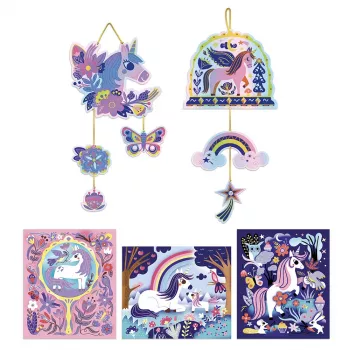 Janod Kit Arte a Graffio Olografico Unicorni 6+