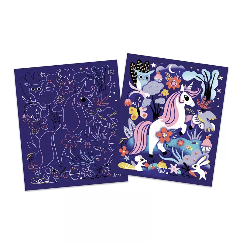 Janod Kit Arte a Graffio Olografico Unicorni 6+