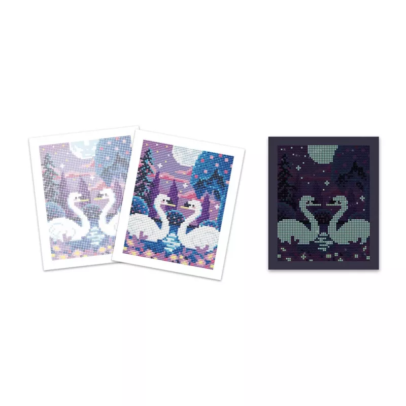 Janod Diamond Painting Kit Scena Notturna al Chiaro di Luna Luminescente 8+