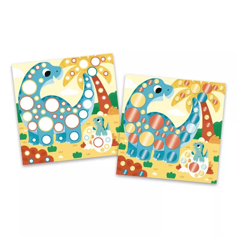 Janod My Arts & Crafts 3+ Kit Artistico Creativo con Adesivi Tondi Metallizzati