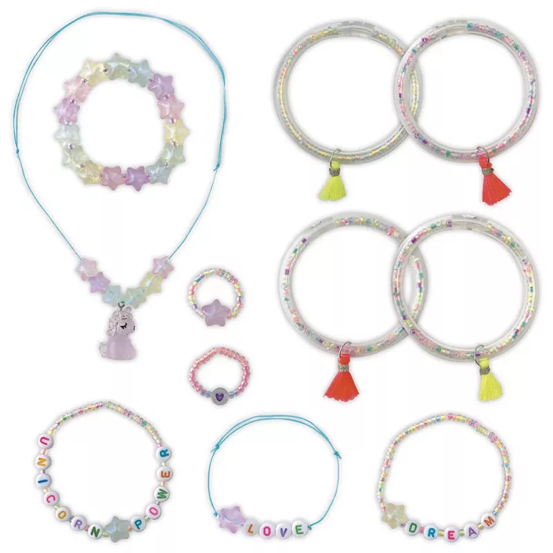 Janod Set Creazione Gioielli con Perline Fluorescenti per Bambini da 6 Anni