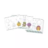 Janod Set di Disegno Passo dopo Passo con Pennarelli Glitter - 20 Schede di Disegno e 20 Schede da Colorare per Bambini da 6 Anni