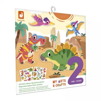 Janod My Arts & Crafts Set Adesivi Riutilizzabili Dinosauri per Bambini 2+