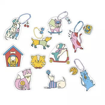 Janod Set Artistico Fai-da-te Film Termoretraibile - Gatti e Cani - 10 Decorazioni - da 7 Anni