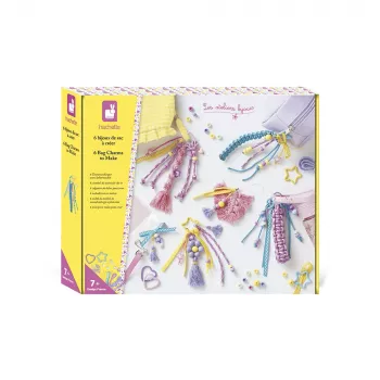 Janod set creativo fai da te portachiavi bag charm, set in feltro, da 7 anni