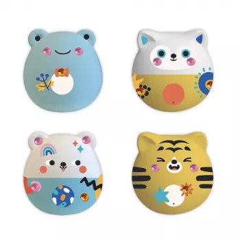 Janod set creativo decorazione figure animali in gesso 4 pezzi 6+