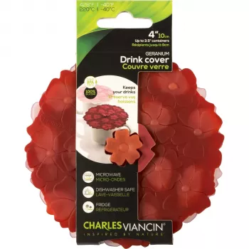 Charles Viancin Geranium 2 copri bicchiere in silicone bordeaux/rosa