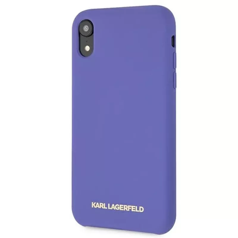Karl Lagerfeld KLHCI61SLVOG custodia rigida in silicone per Apple iPhone Xr - viola