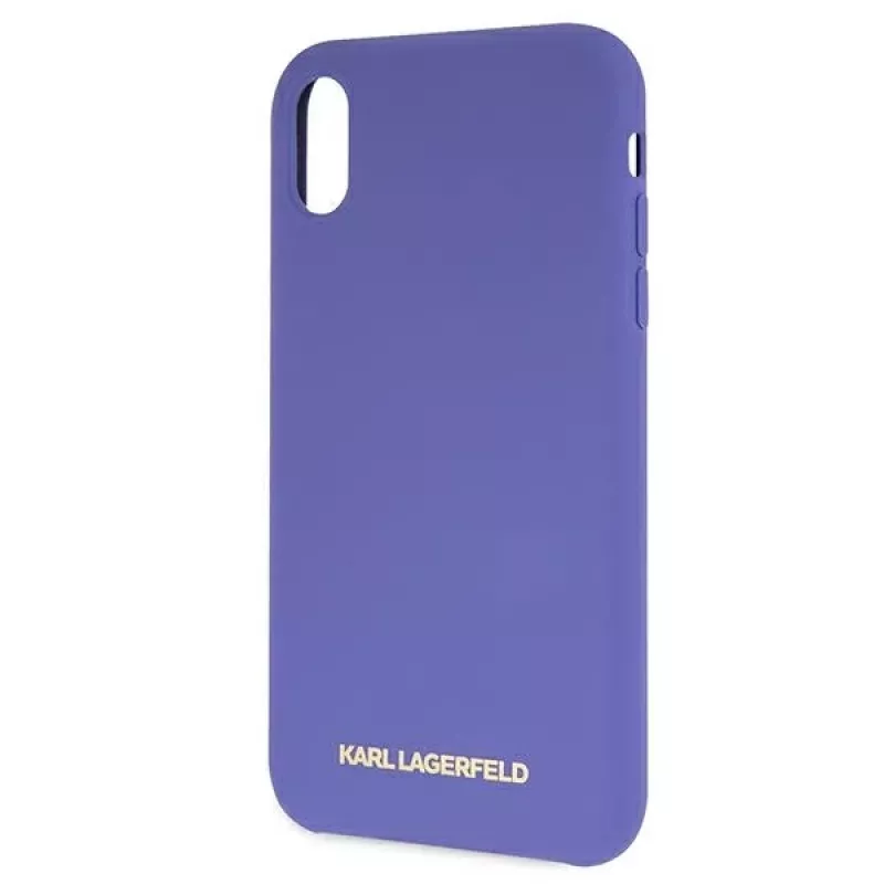 Karl Lagerfeld KLHCI61SLVOG custodia rigida in silicone per Apple iPhone Xr - viola
