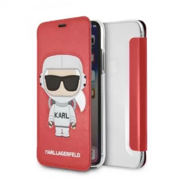 Karl Lagerfeld KLFLBKPXKSCORE custodia a libro iPhone X/XS rossa Karl Space Cosmonaut