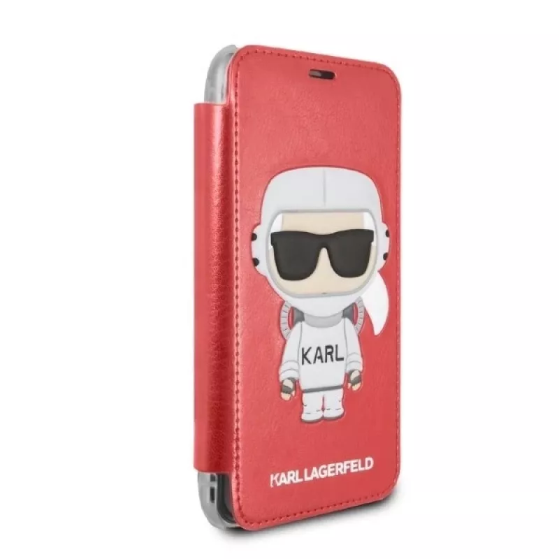 Karl Lagerfeld KLFLBKPXKSCORE custodia a libro iPhone X/XS rossa Karl Space Cosmonaut