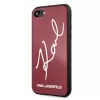 Karl Lagerfeld KLHCI8DLKSRE custodia rigida Signature Glitter per iPhone 7/8/SE 2020/SE 2022, rosso