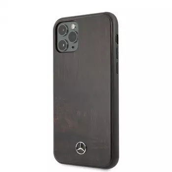 Mercedes-Benz custodia rigida Wood Line Rosewood per Apple iPhone 11 Pro Max - marrone