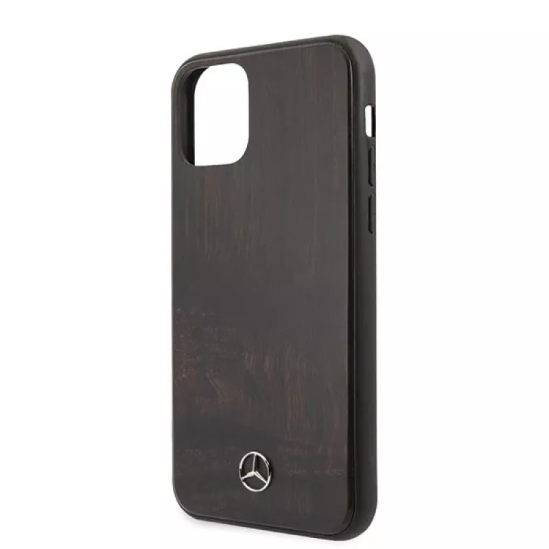 Mercedes-Benz custodia rigida Wood Line Rosewood per Apple iPhone 11 Pro Max - marrone