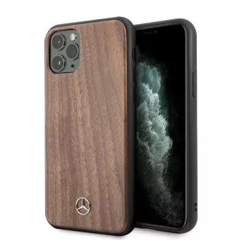 Mercedes-Benz custodia rigida Wood Line Walnut per Apple iPhone 11 Pro Max - marrone