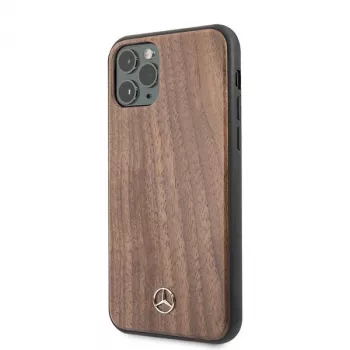 Mercedes-Benz custodia rigida Wood Line Walnut per Apple iPhone 11 Pro Max - marrone