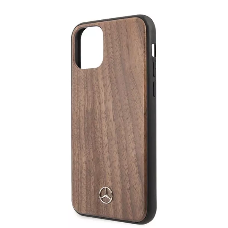 Mercedes-Benz custodia rigida Wood Line Walnut per Apple iPhone 11 Pro Max - marrone