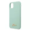 Guess GUHCN58LSLMGG custodia rigida in silicone iPhone 11 Pro verde con logo Vintage Gold