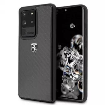 Ferrari Hardcase FEHCAHCS69BK per Samsung Galaxy S20 Ultra, Black Carbon Heritage