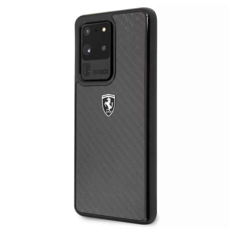 Ferrari Hardcase FEHCAHCS69BK per Samsung Galaxy S20 Ultra, Black Carbon Heritage