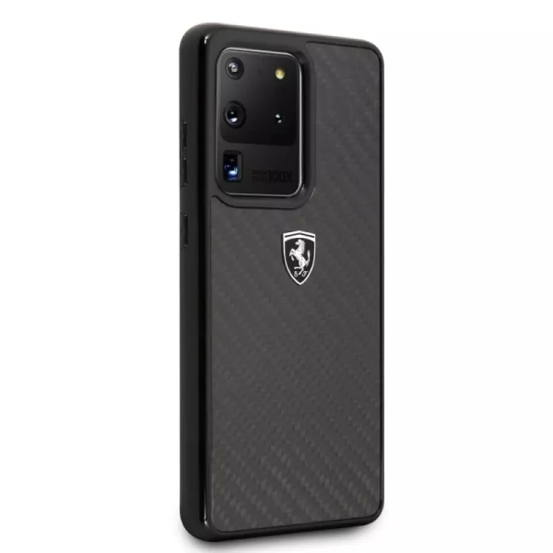Ferrari Hardcase FEHCAHCS69BK per Samsung Galaxy S20 Ultra, Black Carbon Heritage