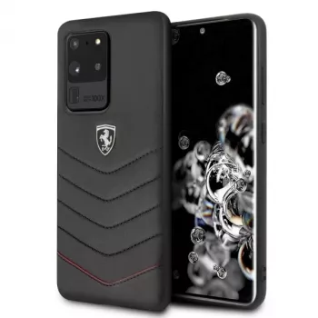 Ferrari custodia rigida FEHQUHCS69BK Heritage per Samsung Galaxy S20 Ultra, nero