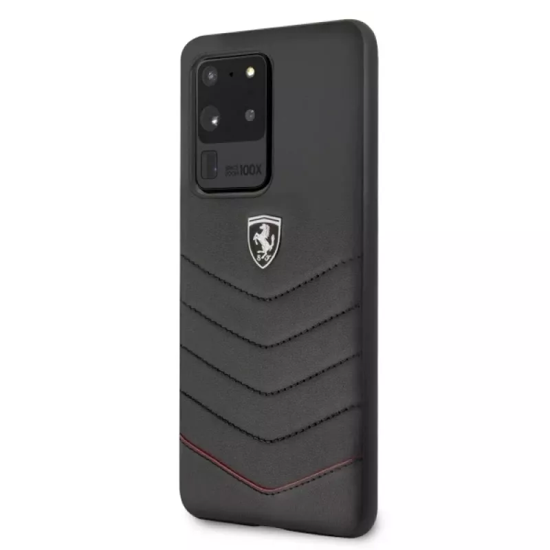 Ferrari custodia rigida FEHQUHCS69BK Heritage per Samsung Galaxy S20 Ultra, nero