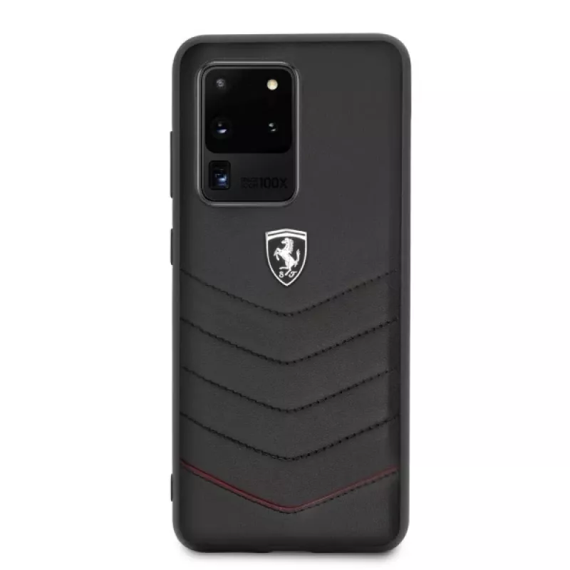 Ferrari custodia rigida FEHQUHCS69BK Heritage per Samsung Galaxy S20 Ultra, nero